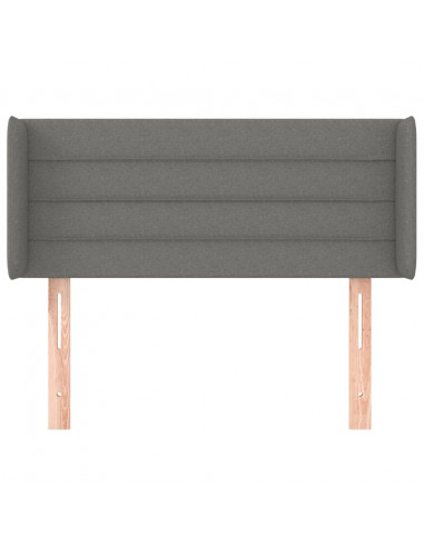 Testiera ad Orecchio Grigio Scuro 93x16x78/88 cm in Tessuto