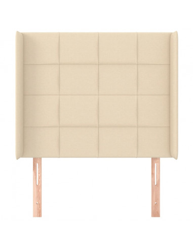 Testiera ad Orecchio Crema 83x16x118/128 cm in Tessuto