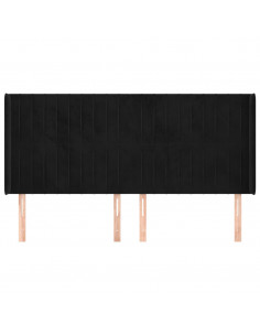 Testiera ad Orecchio Nera 203x16x118/128 cm in Velluto 2