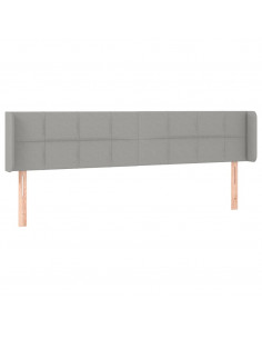 Testiera ad Orecchio Grigio Chiaro 183x16x78/88 cm in Tessuto 2