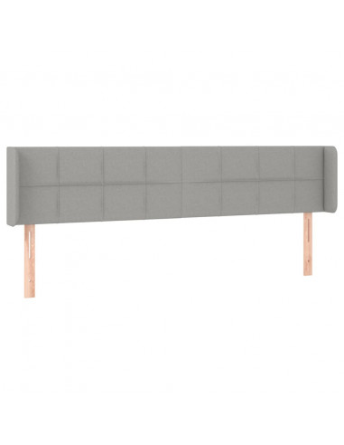 Testiera ad Orecchio Grigio Chiaro 183x16x78/88 cm in Tessuto