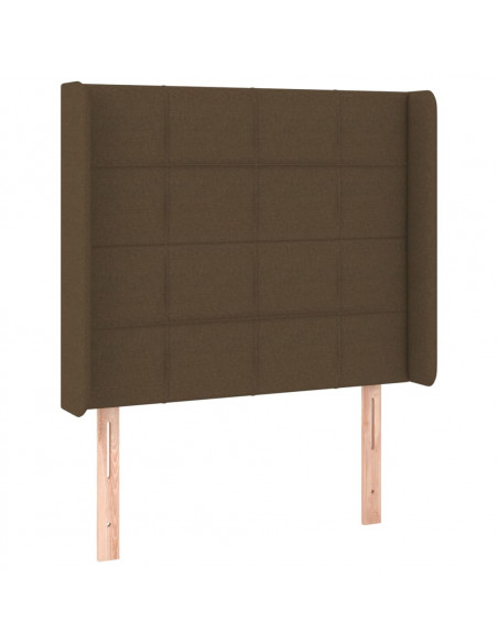 Testiera ad Orecchio Marrone Scuro 93x16x118/128 cm in Tessuto