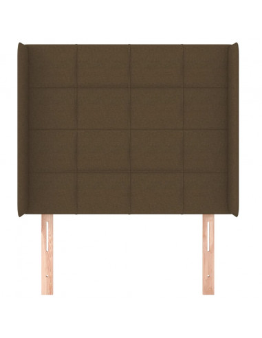 Testiera ad Orecchio Marrone Scuro 93x16x118/128 cm in Tessuto