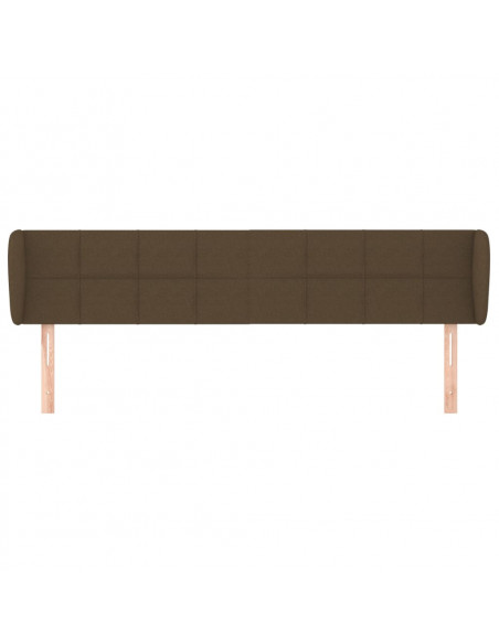 Testiera ad Orecchio Marrone Scuro 183x23x78/88 cm in Tessuto