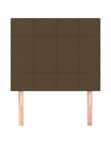 Testiera 2 pz Marrone Scuro 90x5x78/88 cm in Tessuto