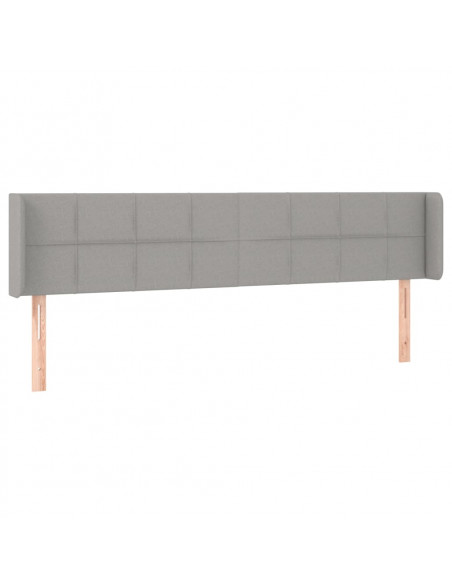 Testiera ad Orecchio Grigio Chiaro 163x16x78/88 cm in Tessuto