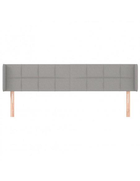 Testiera ad Orecchio Grigio Chiaro 163x16x78/88 cm in Tessuto