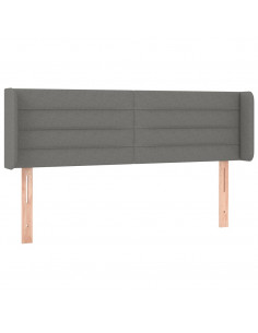 Testiera ad Orecchio Grigio Scuro 147x16x78/88 cm in Tessuto 2