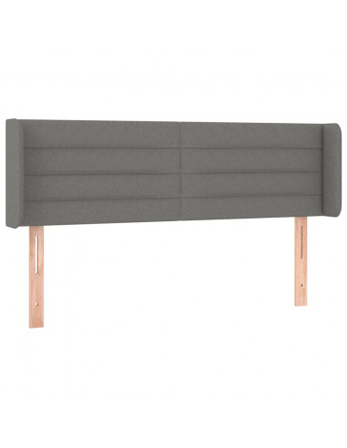 Testiera ad Orecchio Grigio Scuro 147x16x78/88 cm in Tessuto