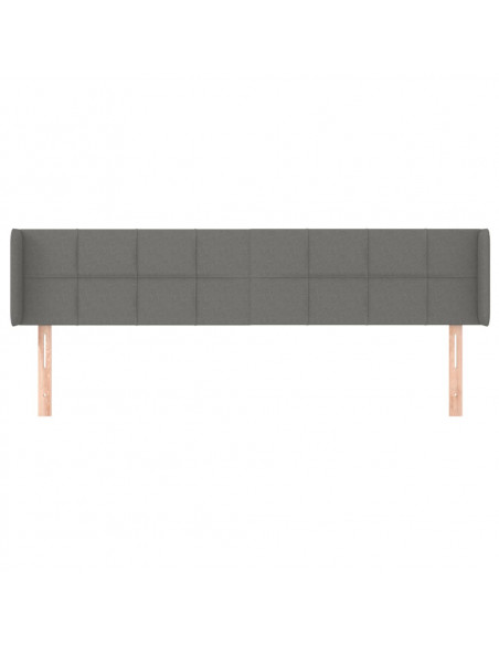 Testiera ad Orecchio Grigio Scuro 163x16x78/88 cm in Tessuto