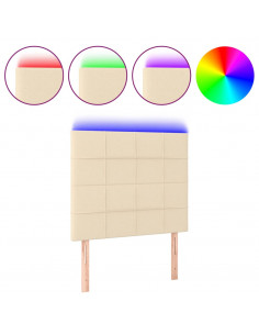 Testiera a LED Crema 80x5x118/128 cm in Tessuto 2