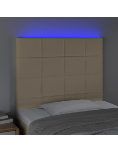 Testiera a LED Crema 80x5x118/128 cm in Tessuto
