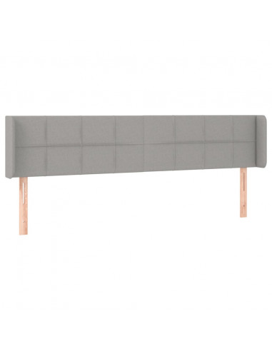 Testiera a LED Grigio Chiaro 163x16x78/88 cm in Tessuto