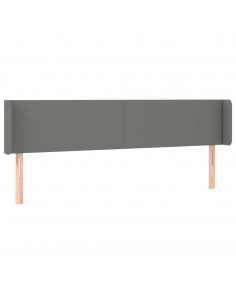 Testiera ad Orecchio Grigio Scuro 203x16x78/88 cm in Tessuto 2