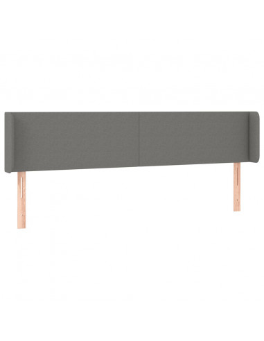 Testiera ad Orecchio Grigio Scuro 203x16x78/88 cm in Tessuto