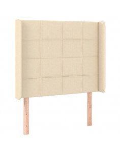 Testiera ad Orecchio Crema 93x16x118/128 cm in Tessuto 2