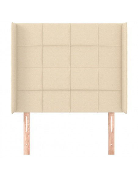 Testiera ad Orecchio Crema 93x16x118/128 cm in Tessuto