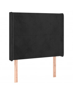 Testiera ad Orecchio Nera 103x16x118/128 cm in Velluto 2