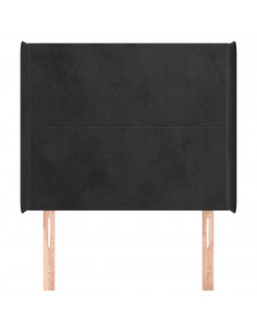 Testiera ad Orecchio Nera 103x16x118/128 cm in Velluto 2