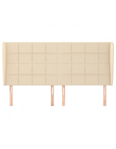 Testiera ad Orecchio Crema 203x23x118/128 cm in Tessuto