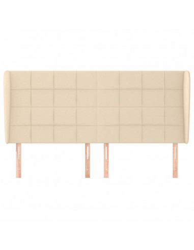 Testiera ad Orecchio Crema 183x23x118/128 cm in Tessuto