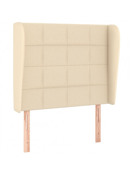 Testiera ad Orecchio Crema 93x23x118/128 cm in Tessuto