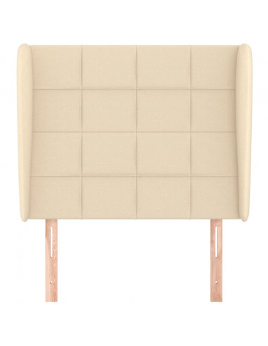 Testiera ad Orecchio Crema 93x23x118/128 cm in Tessuto