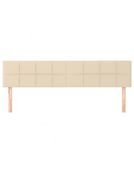 Testiera 2 pz Crema 100x5x78/88 cm in Tessuto