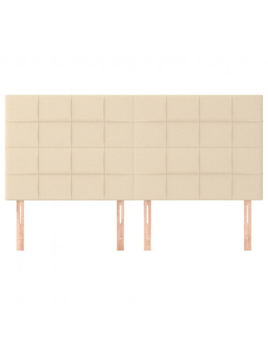 Testiera 4 pz Crema 100x5x78/88 cm in Tessuto