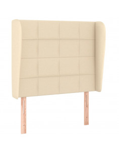 Testiera ad Orecchio Crema 103x23x118/128 cm in Tessuto 2