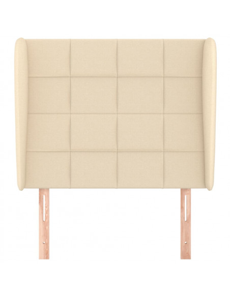 Testiera ad Orecchio Crema 103x23x118/128 cm in Tessuto