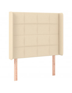 Testiera ad Orecchio Crema 103x16x118/128 cm in Tessuto 2