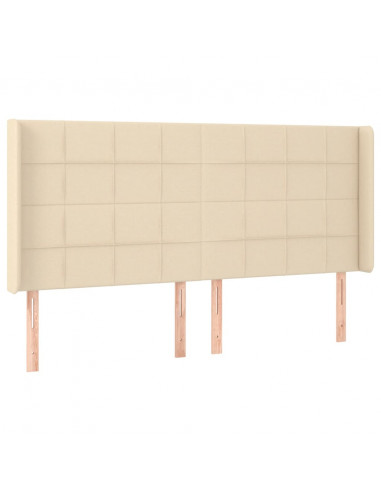 Testiera ad Orecchio Crema 203x23x118/128 cm in Tessuto