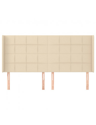 Testiera ad Orecchio Crema 203x23x118/128 cm in Tessuto