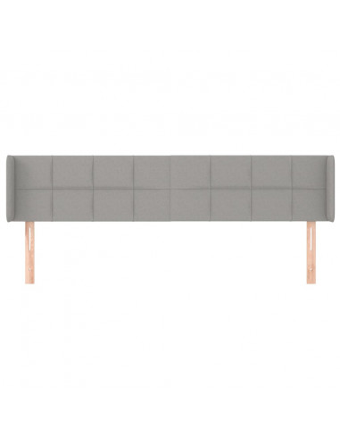 Testiera ad Orecchio Grigio Chiaro 203x16x78/88 cm in Tessuto