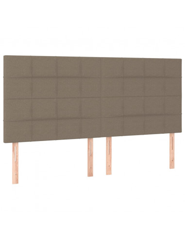 Testiera 4 pz Tortora 100x5x78/88 cm in Tessuto