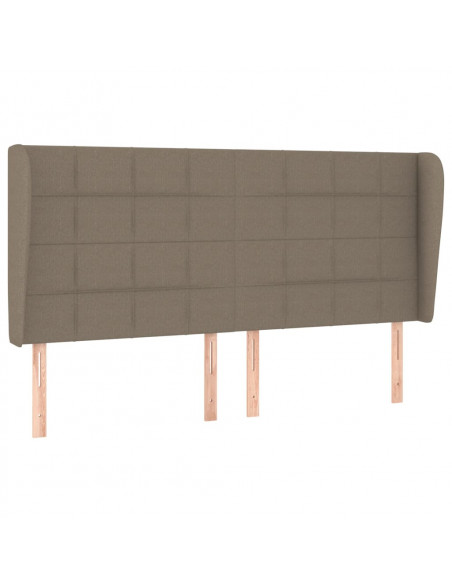 Testiera ad Orecchio Tortora 203x23x118/128 cm in Tessuto