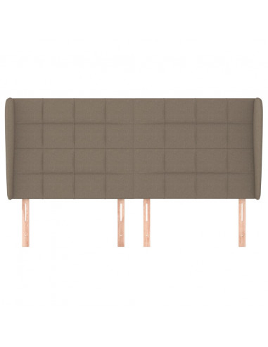 Testiera ad Orecchio Tortora 203x23x118/128 cm in Tessuto