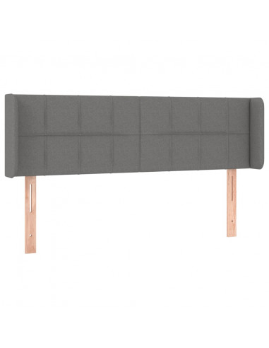 Testiera ad Orecchio Grigio Scuro 147x16x78/88 cm in Tessuto