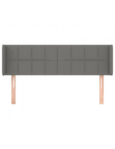 Testiera ad Orecchio Grigio Scuro 147x16x78/88 cm in Tessuto