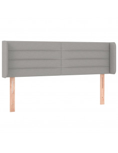 Testiera ad Orecchio Grigio Chiaro 147x16x78/88 cm in Tessuto 2