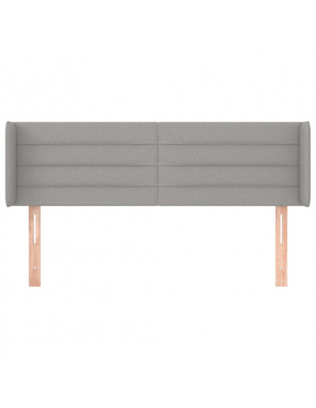 Testiera ad Orecchio Grigio Chiaro 147x16x78/88 cm in Tessuto