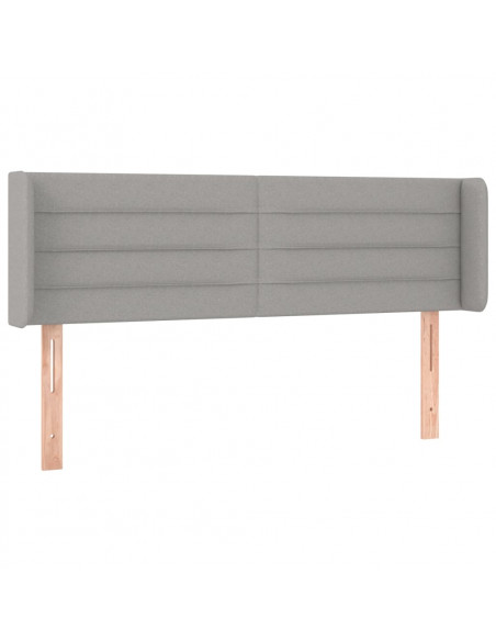 Testiera Grigio Chiaro a LED 147x16x78/88 cm in Tessuto