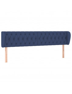 Testiera ad Orecchio Blu 183x23x78/88 cm in Tessuto 2