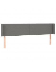 Testiera ad Orecchio Grigio Scuro 183x16x78/88 cm in Tessuto 2