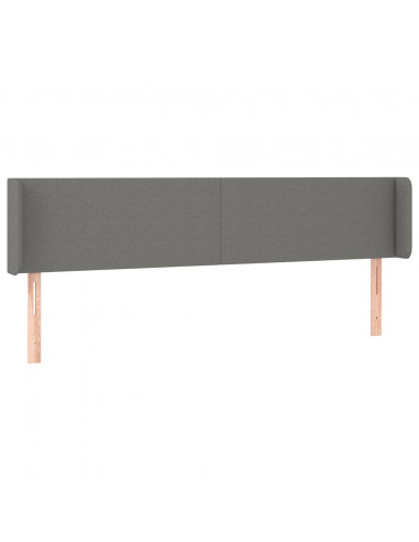 Testiera ad Orecchio Grigio Scuro 183x16x78/88 cm in Tessuto