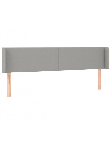 Testiera a LED Grigio Chiaro 183x16x78/88 cm in Tessuto