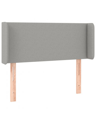 Testiera Grigio Chiaro a LED 93x16x78/88 cm in Tessuto