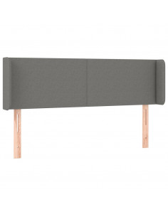 Testiera ad Orecchio Grigio Scuro 147x16x78/88 cm in Tessuto 2