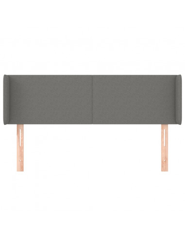 Testiera ad Orecchio Grigio Scuro 147x16x78/88 cm in Tessuto